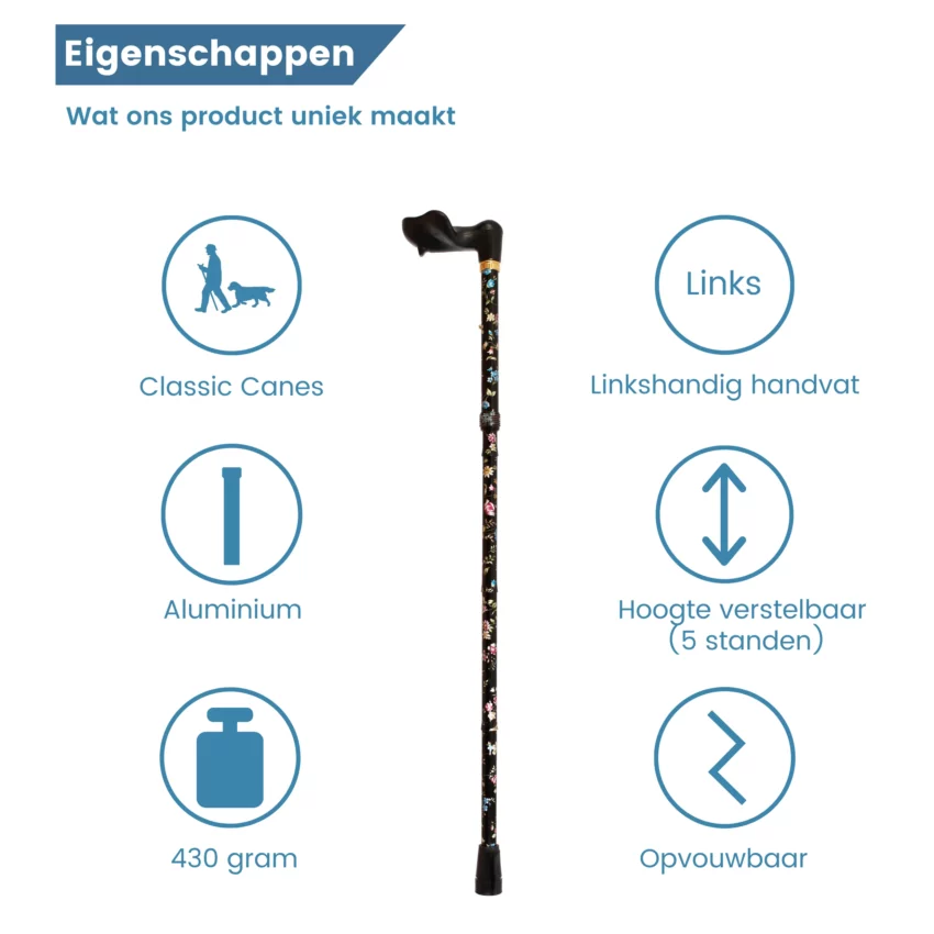 Eigenschaften des faltbaren Gehstocks
