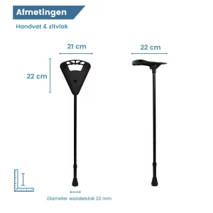 Abmessungen von Griff und Sitzfläche