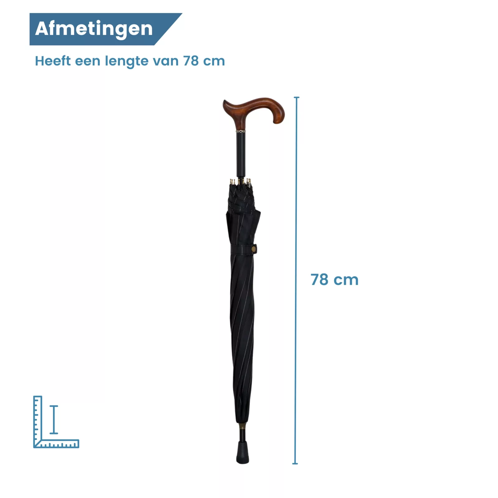 Maße des dunkelgrauen Schirmstocks