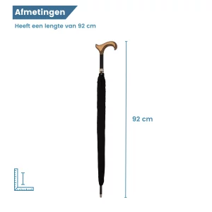 Schirmstock, 92 cm lang, schwarz, Derby-Griff, Maße