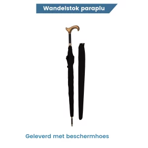 Schirmstock, 92 cm lang, schwarz, Derby-Griff, Schutzhülle