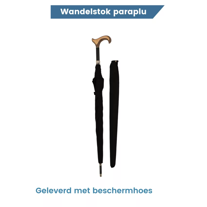 Schirmstock, 92 cm lang, schwarz, Derby-Griff, Schutzhülle