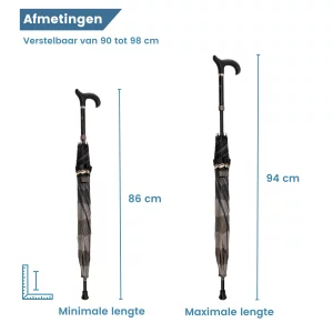 Schirmstock, verstellbar, italienischer Satinstoff, lila-grau, Maße