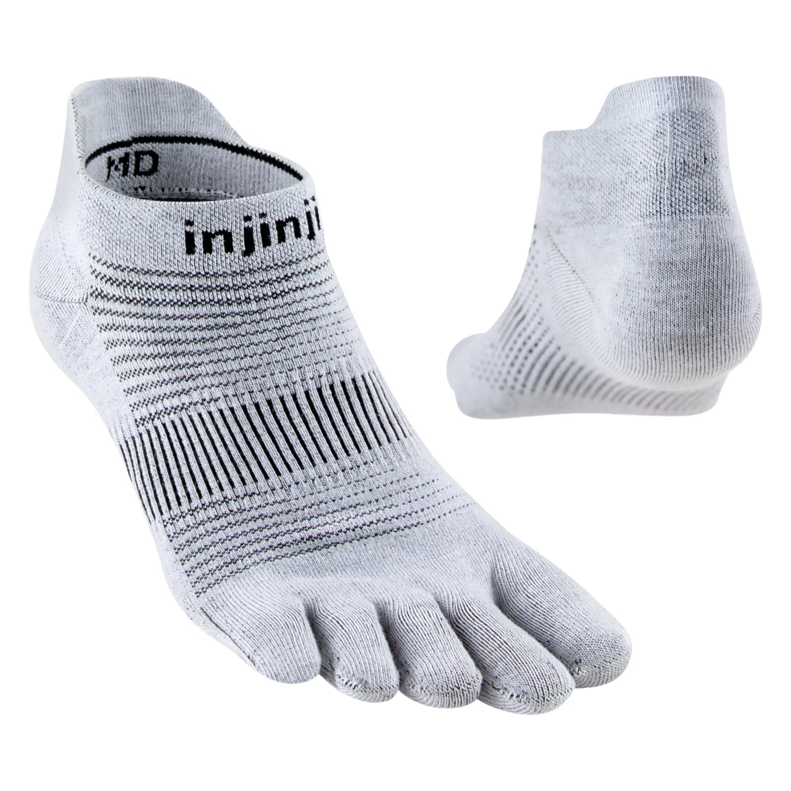 Zehensocken 37 bis 40, leicht, unsichtbar, Coolmax, grau, hinten