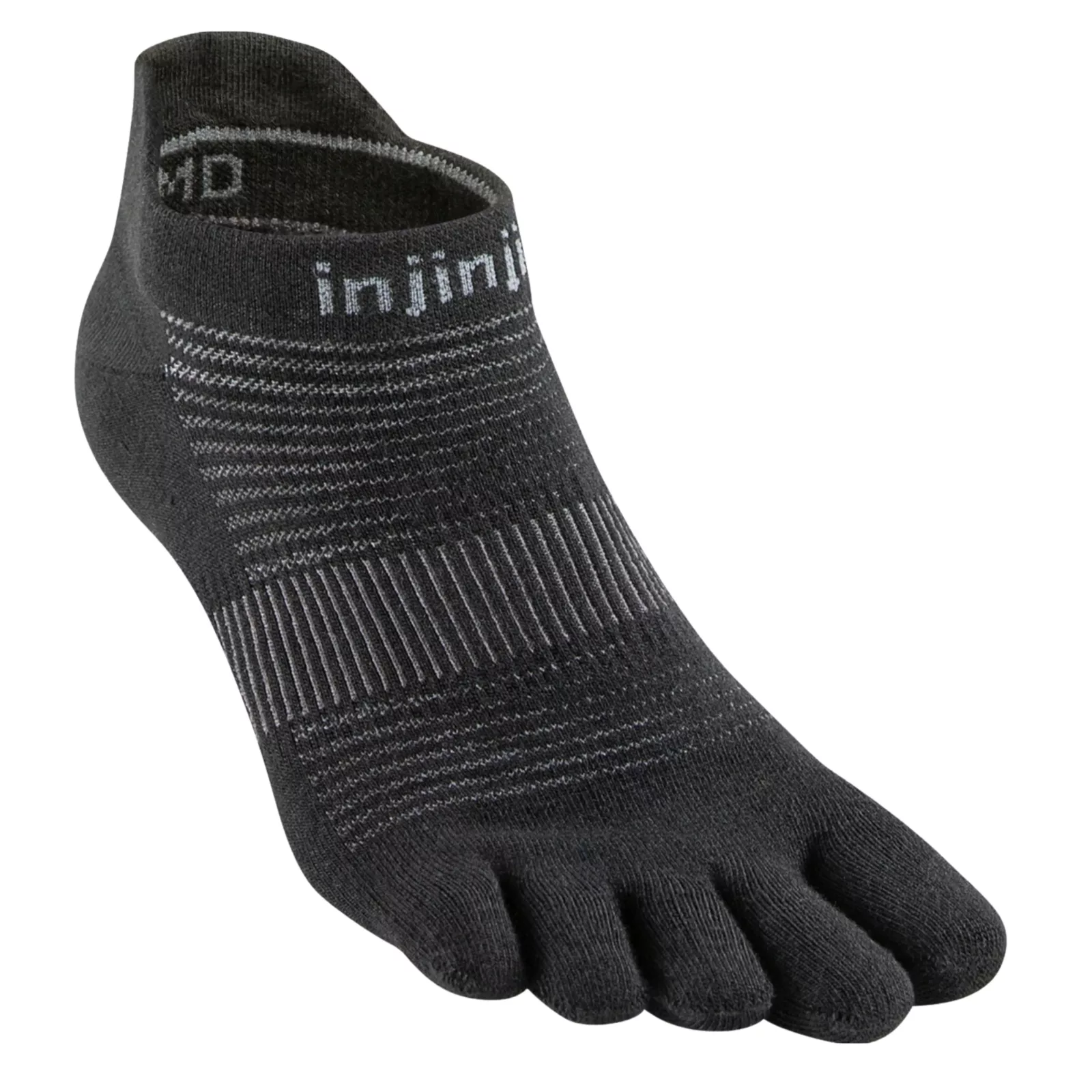 Zehensocken 44,5 bis 47, leicht, unsichtbar, Coolmax, schwarz