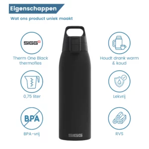 Thermosflasche Shield Therm One Black 0,75 Liter