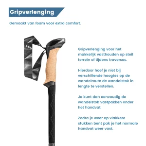 Griffverlängerung für Trekkingstöcke der Black Series aus Carbon, zusammenklappbar