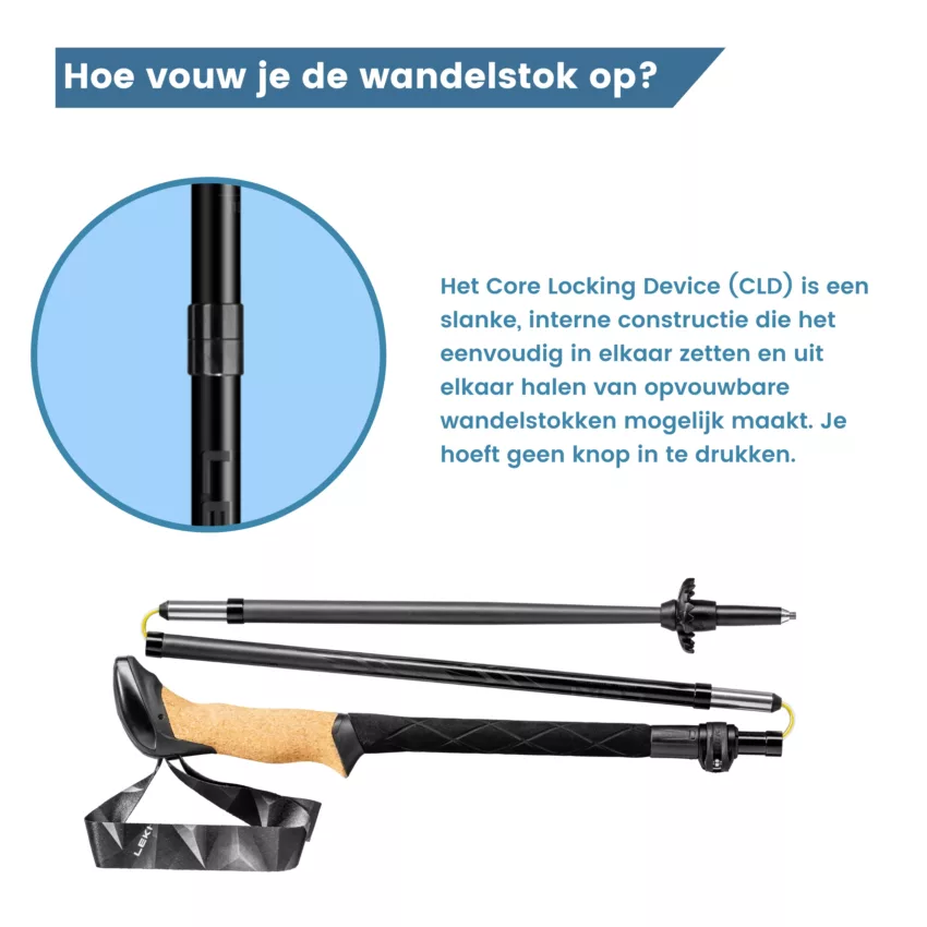 Wie klappt man den Wanderstock zusammen?