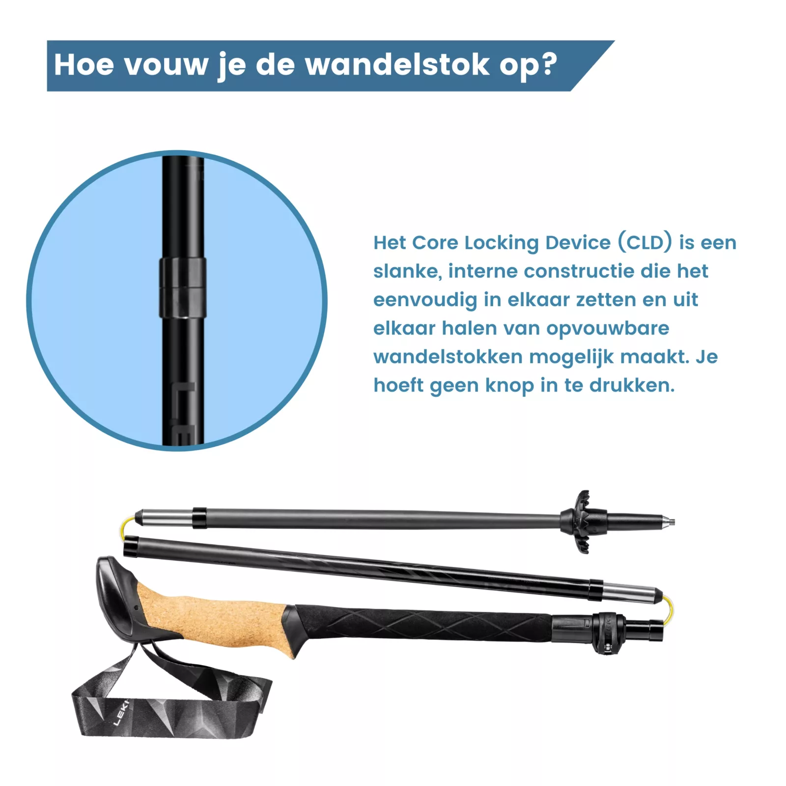 Wie klappt man den Wanderstock zusammen?