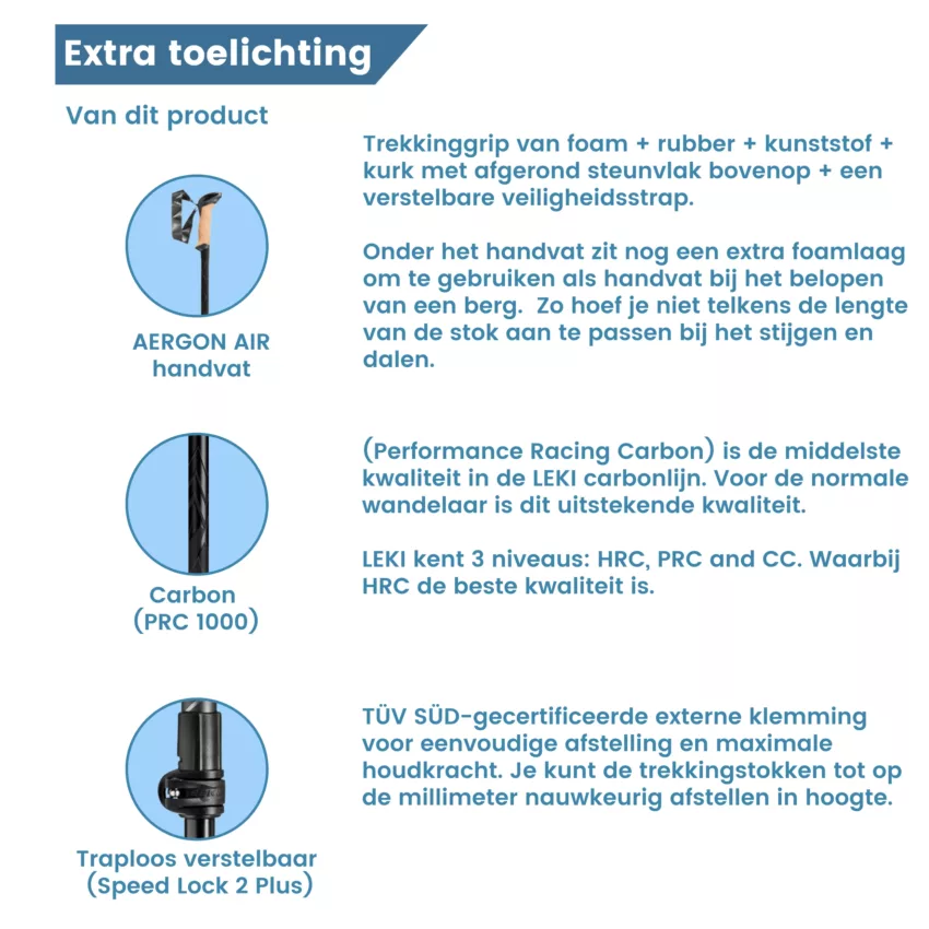 Zusätzliche Informationen zu den Trekkingstöcken der Black-Serie aus Carbon