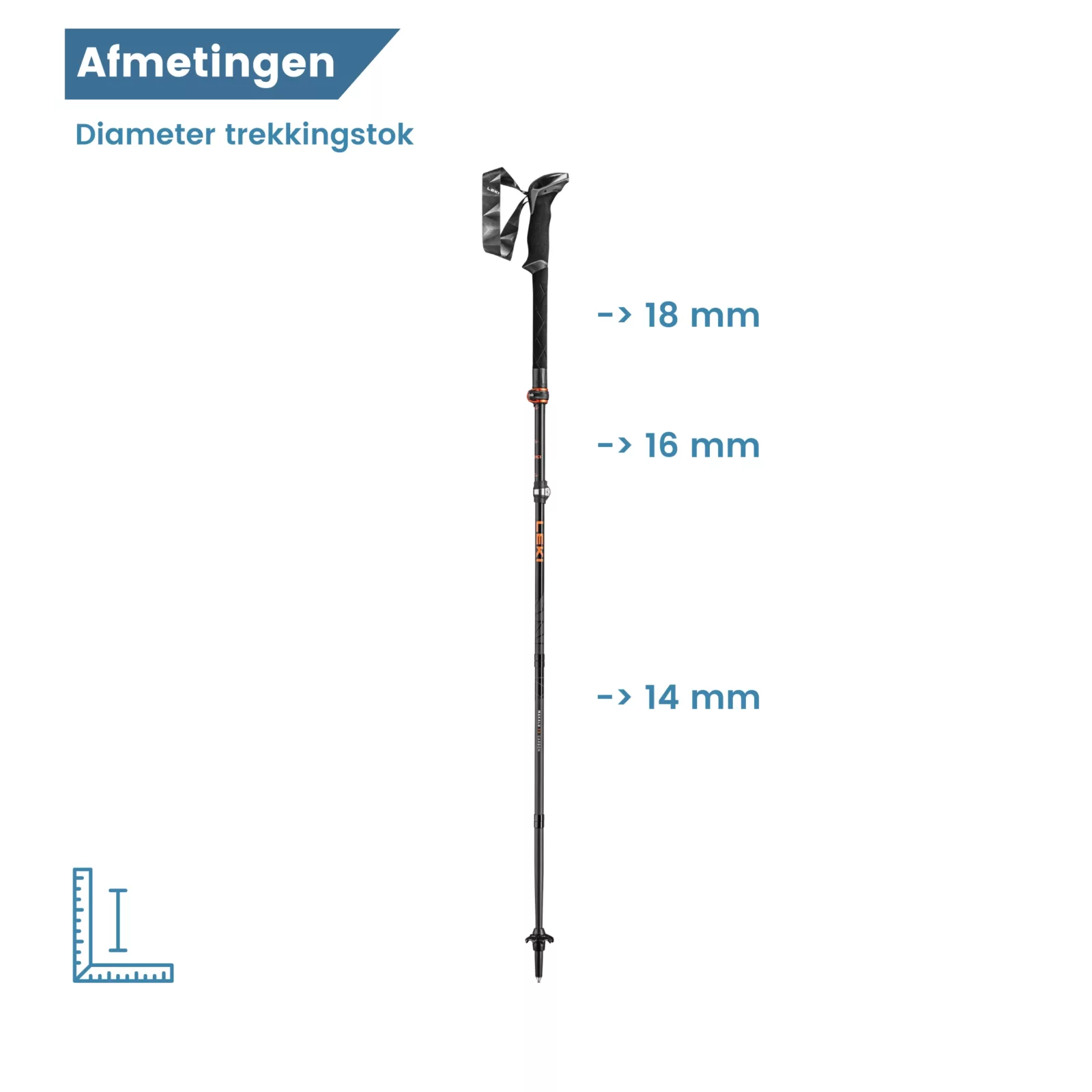Makalu-Trekkingstöcke, faltbar, Carbon, Durchmesser