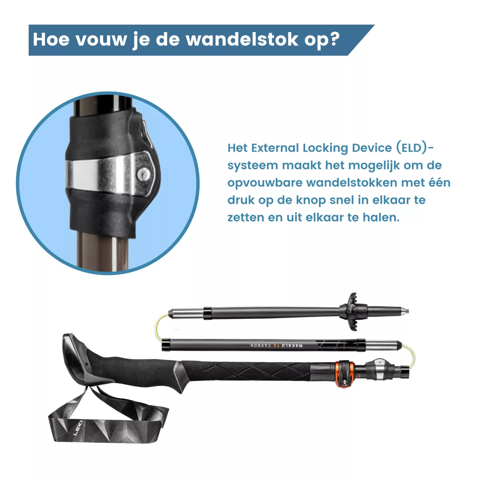 Wie klappt man den Wanderstock zusammen?