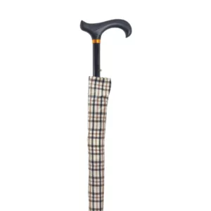 Ausziehbarer Gehstock mit Schirmstock 2-in-1, beige