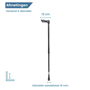 Maße des ergonomischen Wanderstocks
