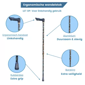 Ergonomischer Griff links – Eigenschaften des Wanderstocks