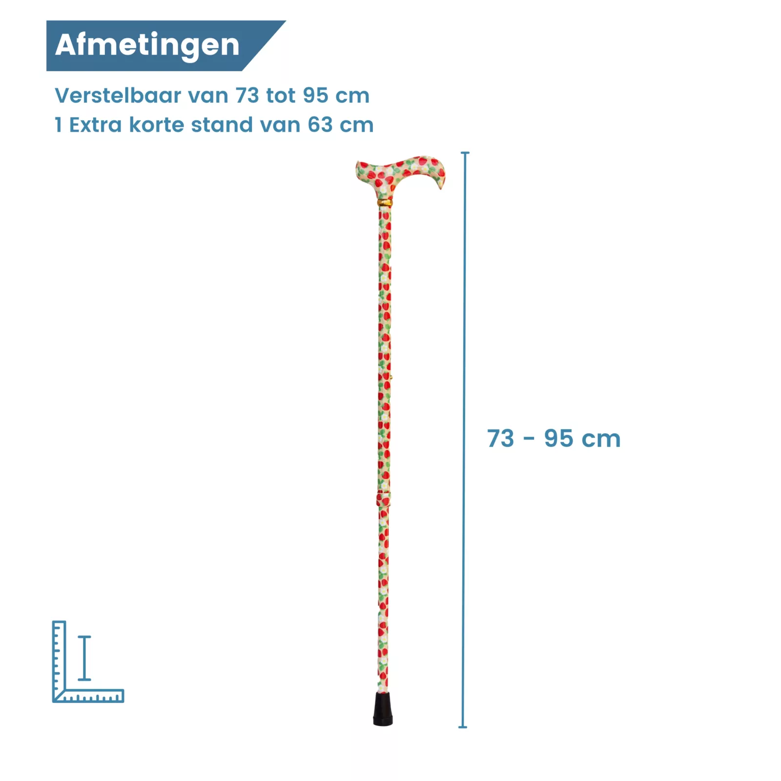 Maße des Wanderstocks „Erdbeeren“