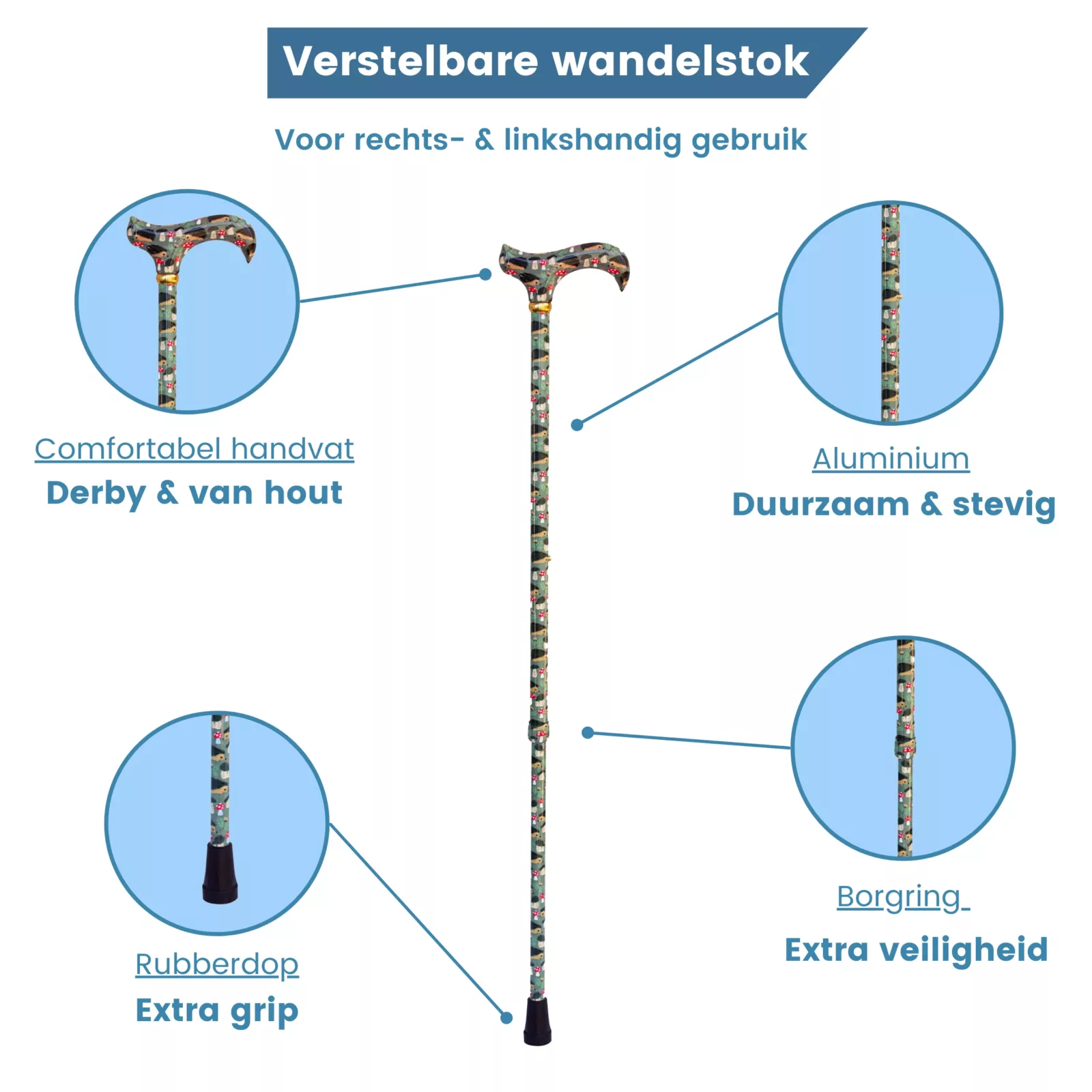 höhenverstellbarer Wanderstock „Egel“ USP