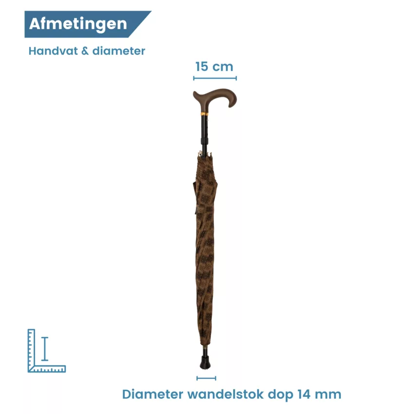 Durchmesser Schirmstock Regenschirm braun
