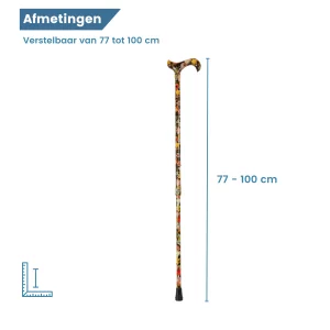 Länge des Wanderstocks mit Blumen