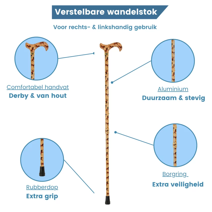 Wanderstock mit Pferdemotiv