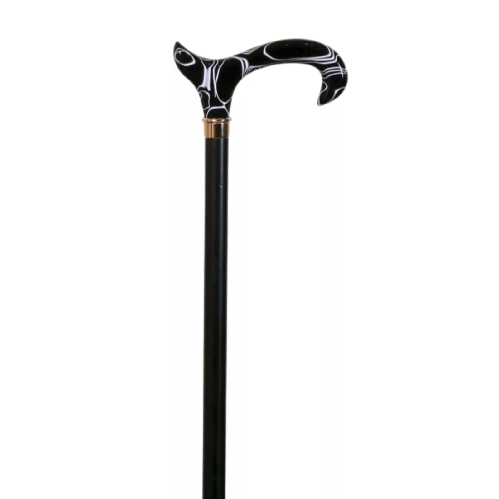 Gehstock aus Buchenholz mit schwarzem Acrylgriff