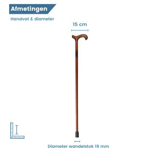 Gehstock aus Buchenholz, gefräster Kragen, Durchmesser