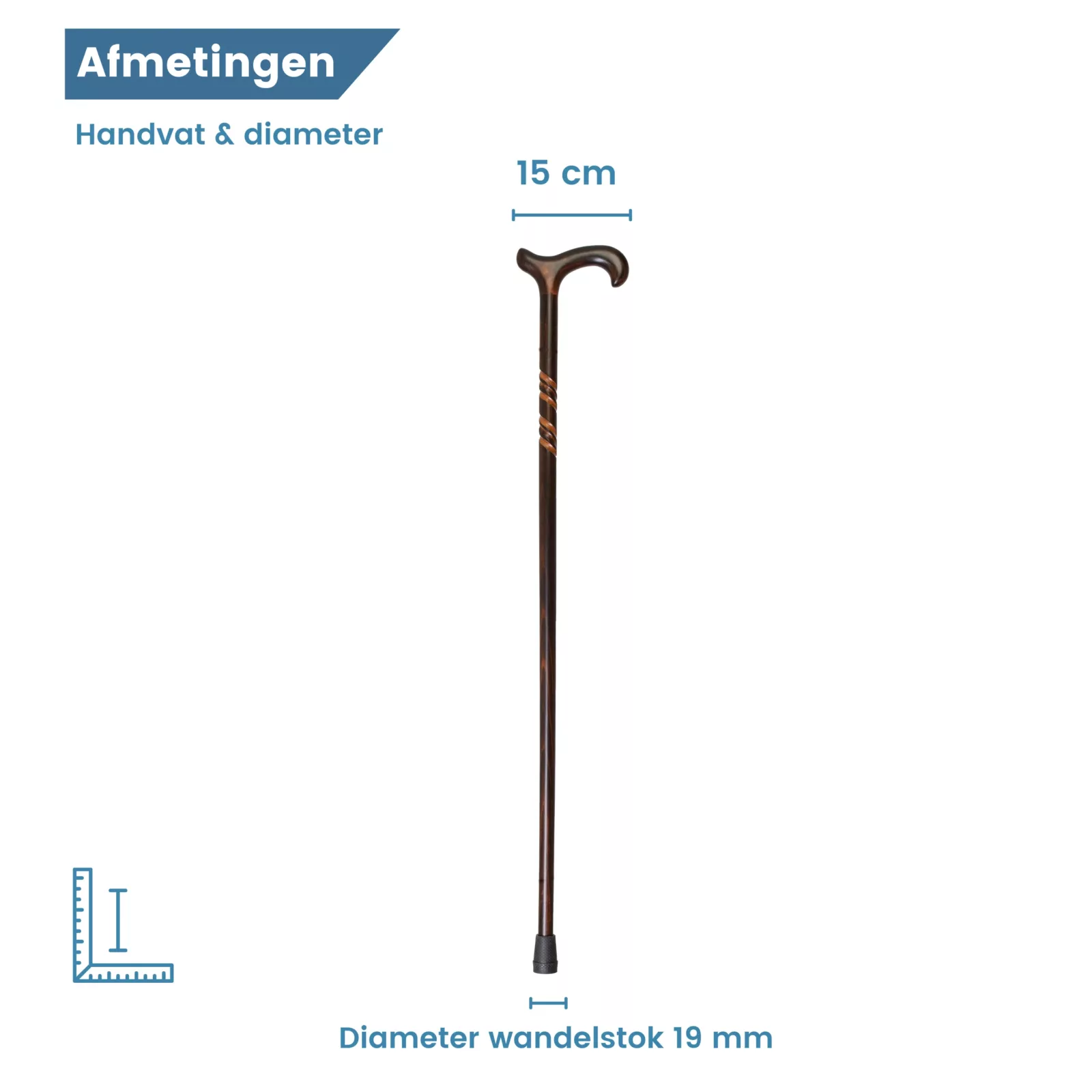 Durchmesser des Holz-Gehstocks