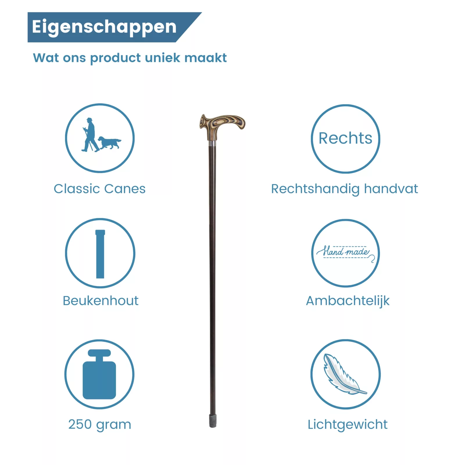 Ergonomischer Wanderstock mit laminiertem Griff – Eigenschaften