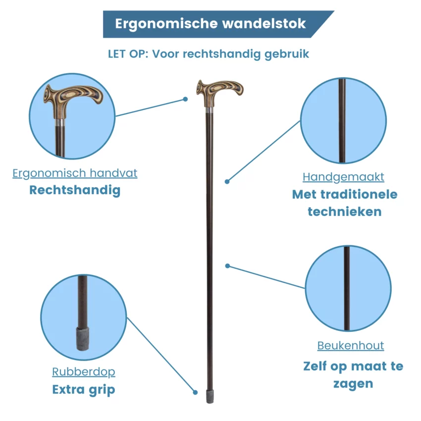 Ergonomischer Wanderstock mit laminiertem Griff (USP)
