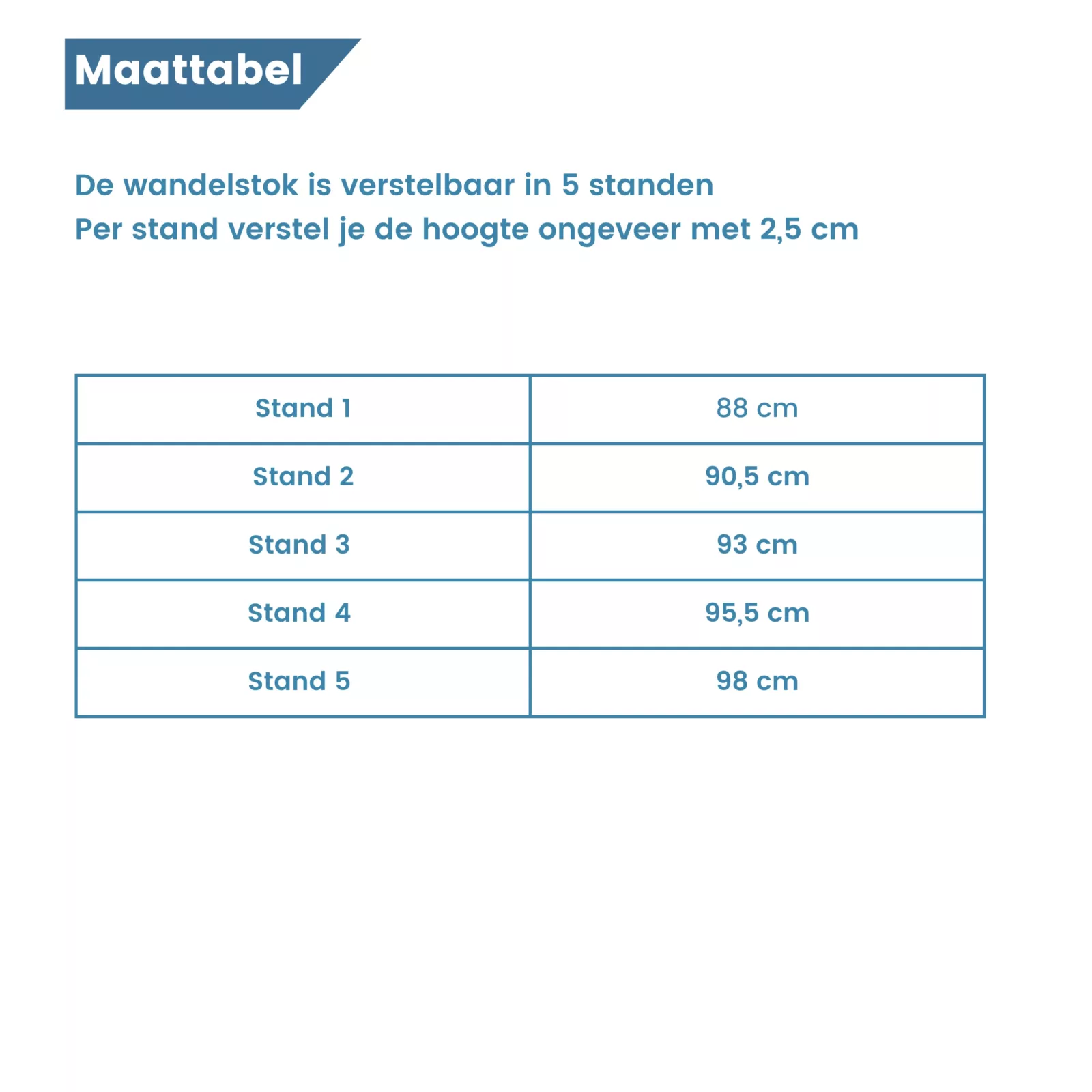 Bronzener Ergonomischer Gehstock, faltbar, Größentabelle rechts, Griff