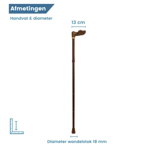Durchmesser Ergonomischer Gehstock faltbar bronze Soft-Touch rechts