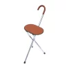 Classic Canes Gehstock mit sitz – Dreibein – Braun – Leder