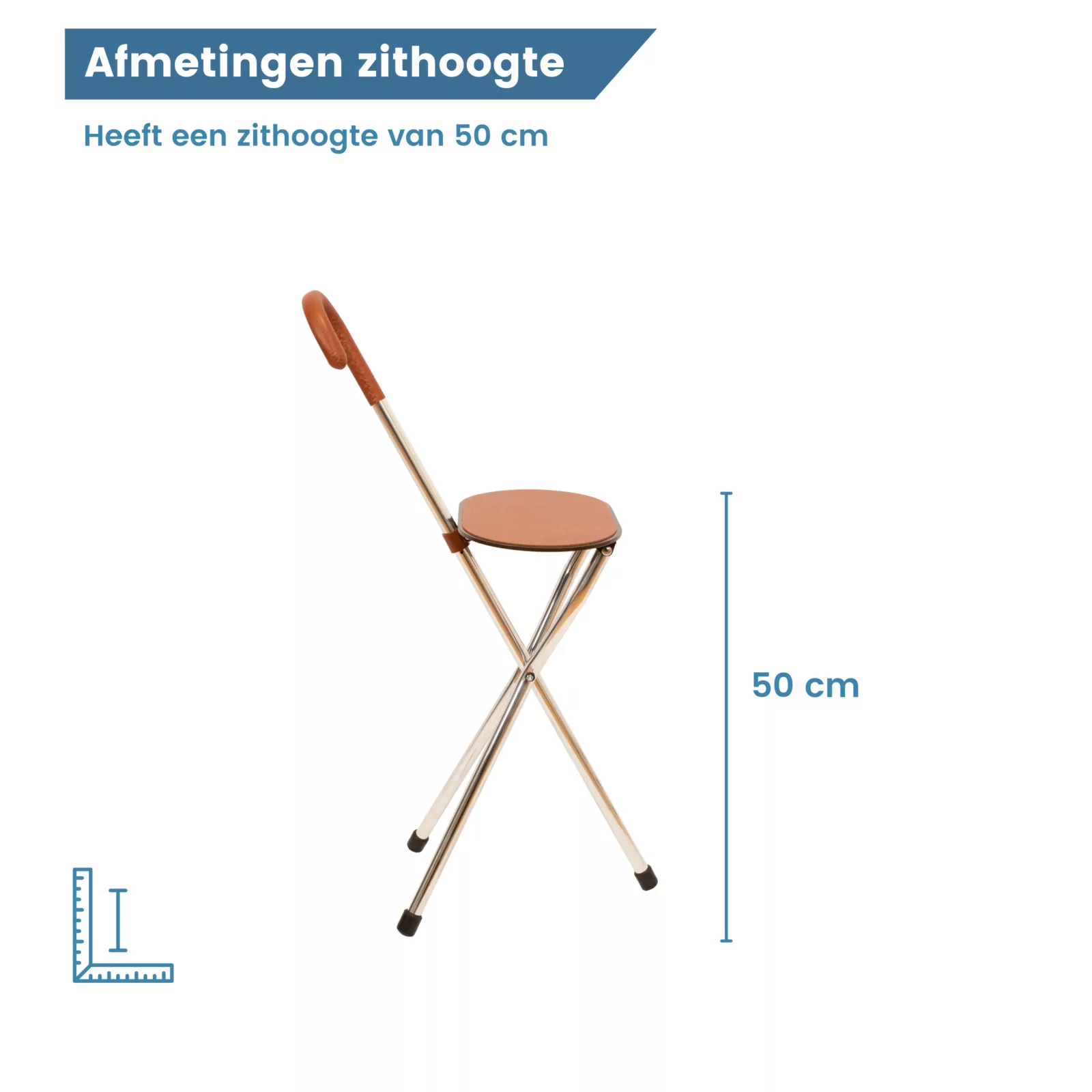 Wanderstock mit Sitz aus Leder