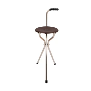 Gehstock mit Sitz, Dreibein „Trio Maxi“, braun