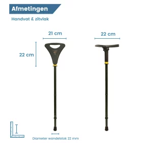 Gehstock mit sitz, faltbar, grün