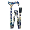 Classic Canes Faltbarer Gehstock – Dunkelblau mit Blumenmuster