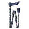 Classic Canes Ergonomischer Gehstock – faltbar – mit Blumen – rechts