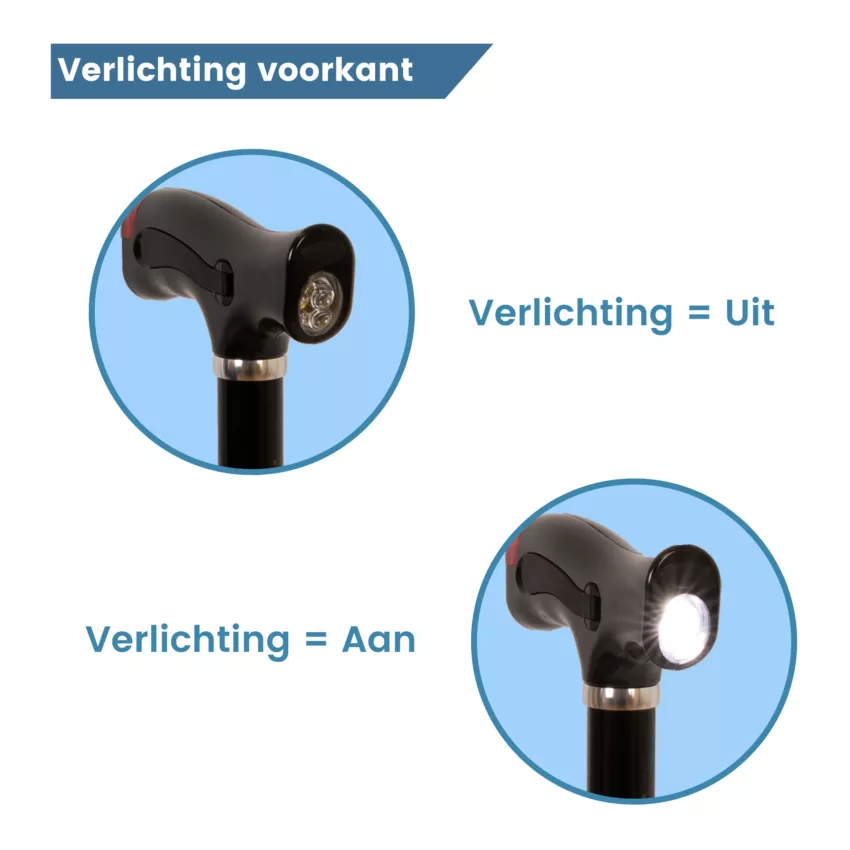 Beleuchtung des zusammenklappbaren Gehstocks