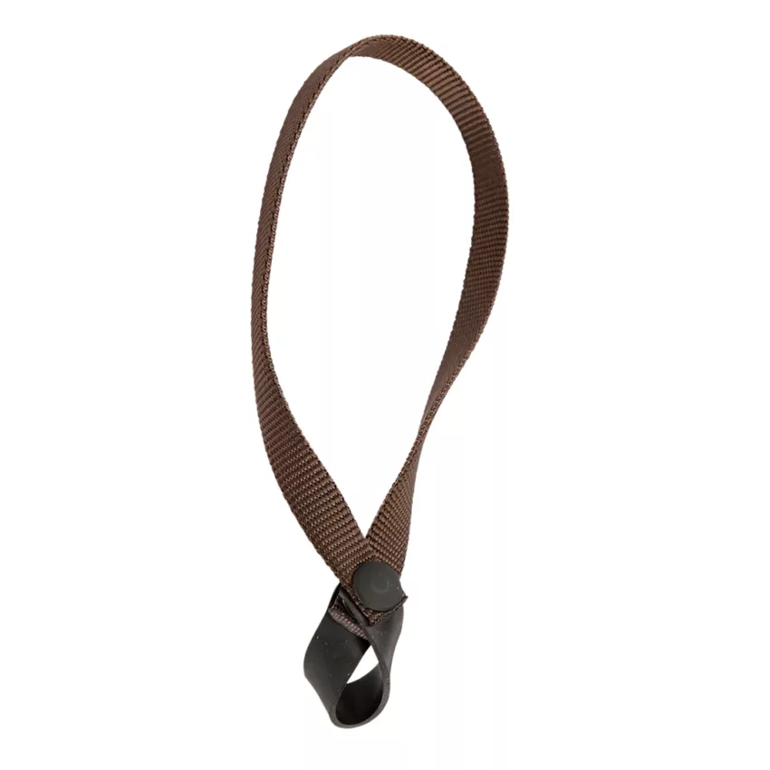 Stock-Handschlaufe mit Druckknopfverschluss, braun