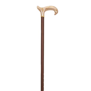 Wanderstock in Braun mit hellem Griff aus Acryl