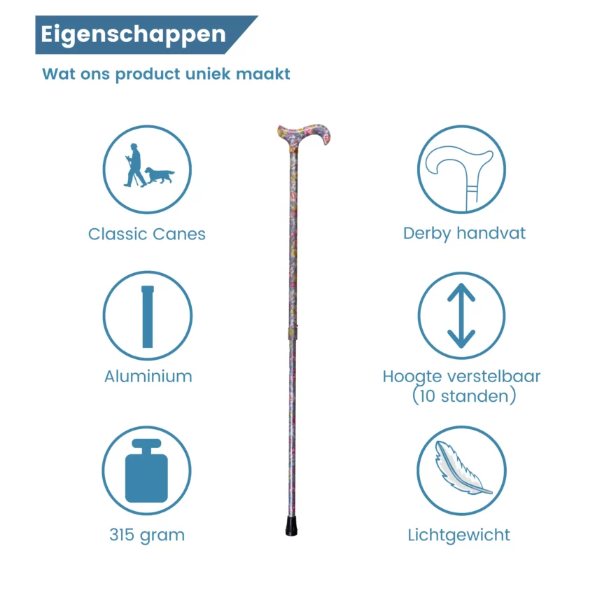Lavendel-Wanderstock, verstellbar – Eigenschaften