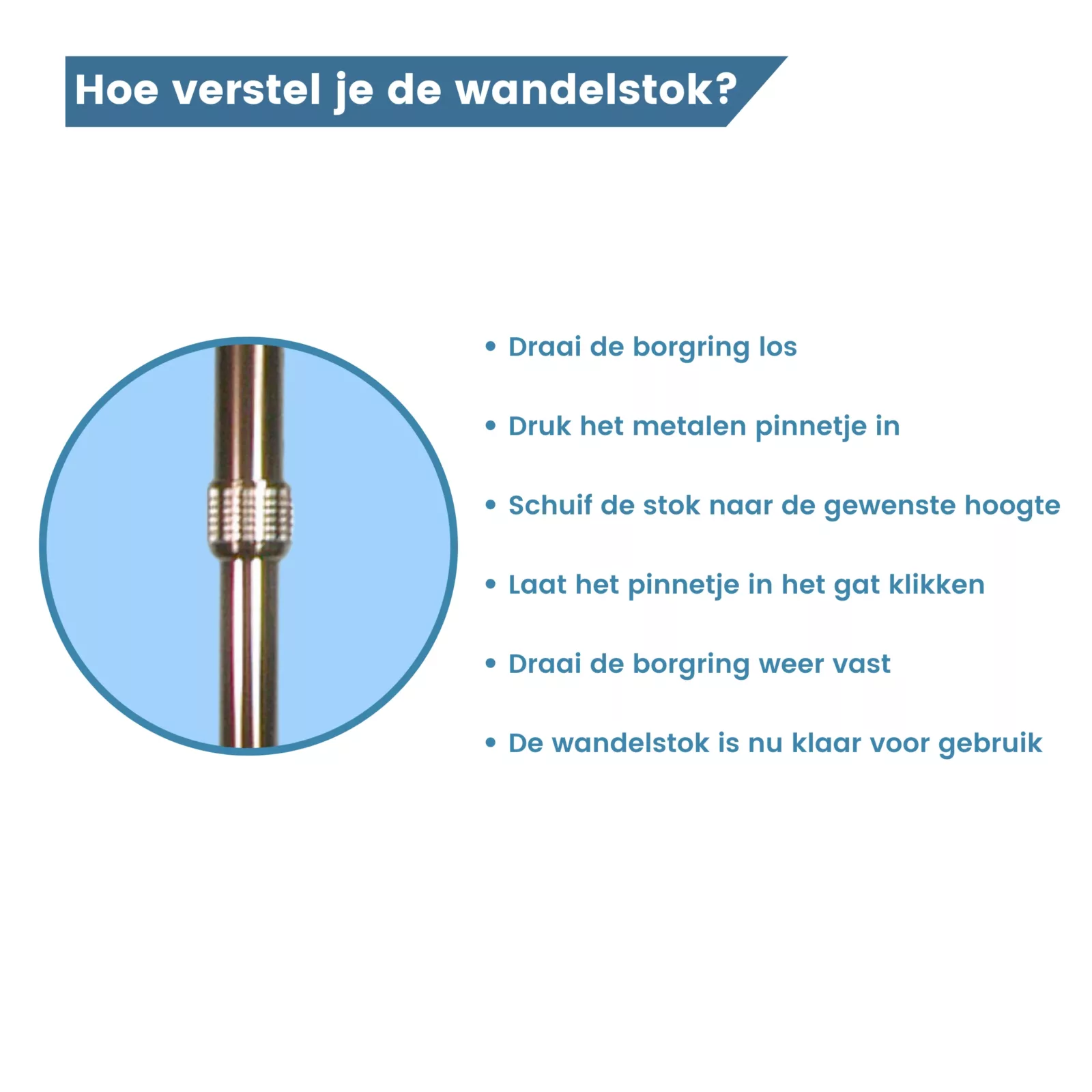 Wie lässt sich dieser XL Gehstock verstellen?