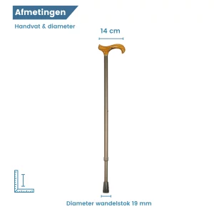 XL Gehstock, verstellbar, Griff aus Eschenholz