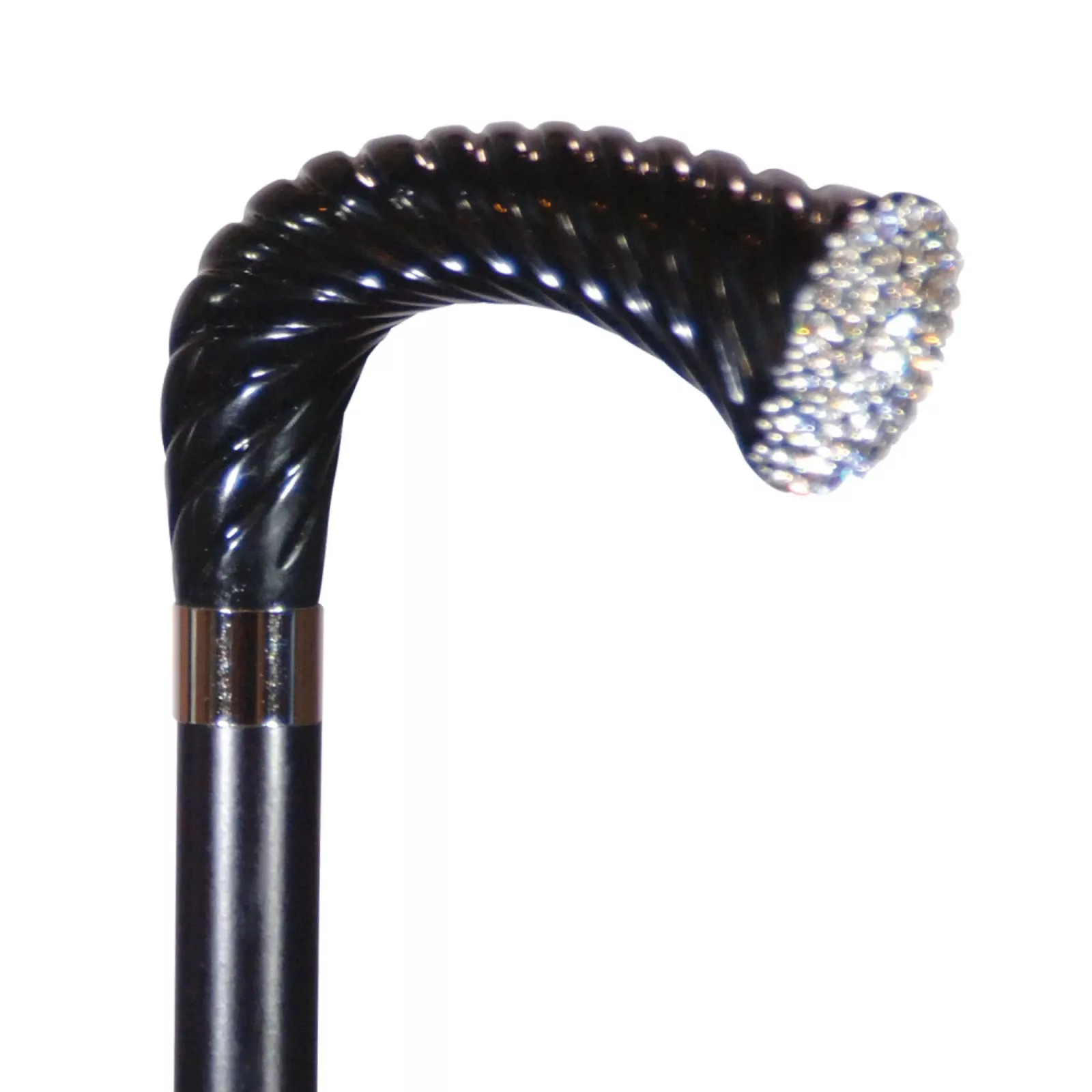 Besonderer Gehstock in Schwarz mit Swarovski-Kristallen
