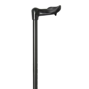 Ergonomischer Gehstock, schwarz, mit Stoßdämpfer, rechter Griff