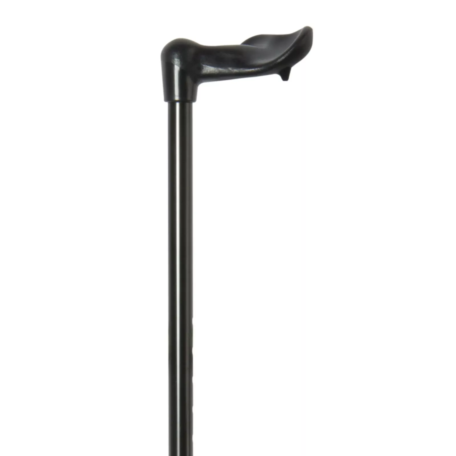 Ergonomischer Gehstock, schwarz, mit Stoßdämpfer, rechter Griff
