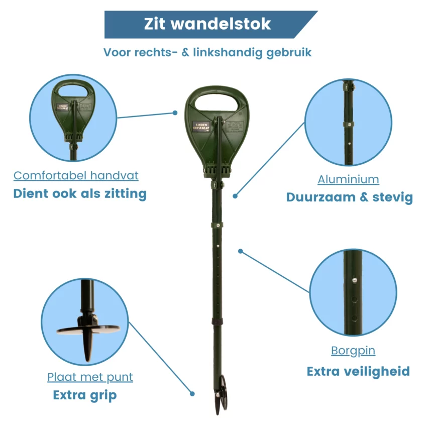 Gehstock mit Sitz „Explorer Supaseat“ in Grün